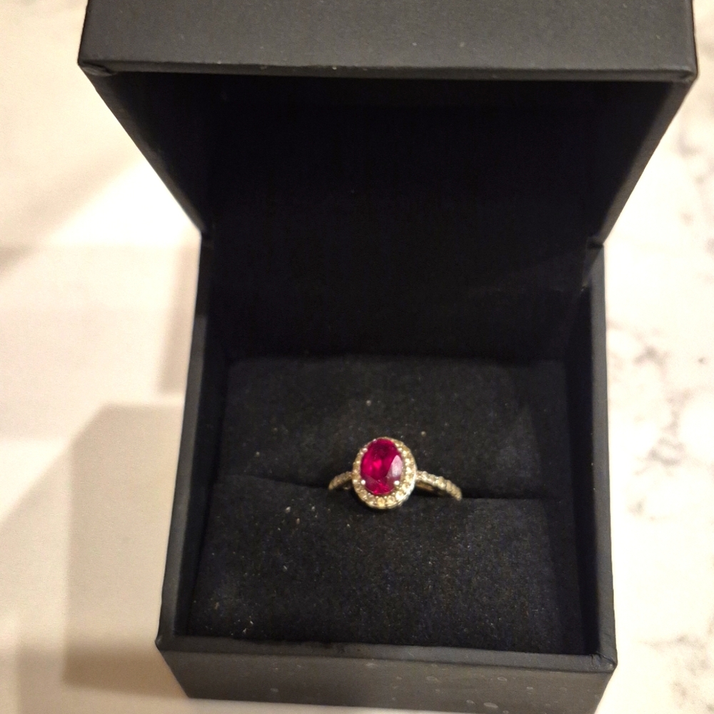 Kay Jewelers Lab Created Ruby & White Lab Created Sapphire Sterling Silver Ring